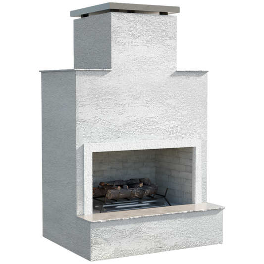 Cal Flame Cancun – Contemporary Outdoor Gas Fireplace W/ Bottom Mantel - manufacturer product image