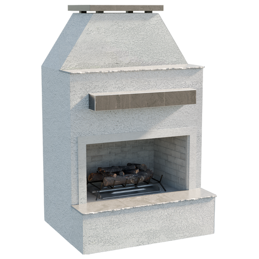 Cal Flame Durango – Modern Outdoor Gas Fireplace w/ Extended Bottom Mantel - manufacturer product image