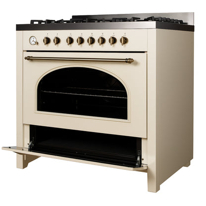 Velori Atelier Series™ – 90cm Pro Gas Range (Heritage Arch Window)