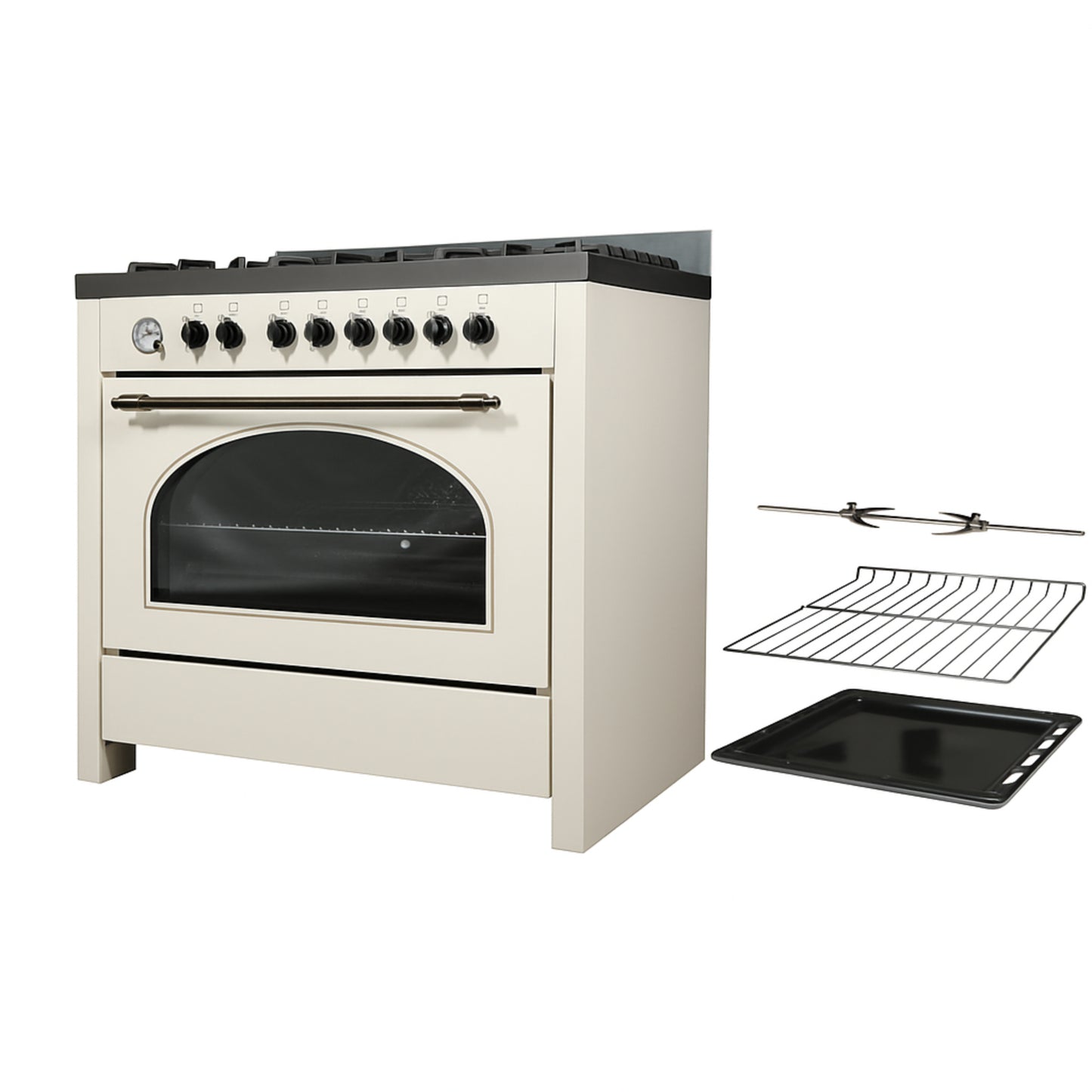 Velori Atelier Series™ – 90cm Pro Gas Range (Heritage Arch Window)