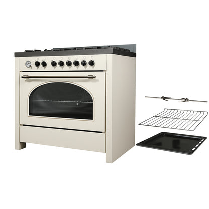 Velori Atelier Series™ – 90cm Pro Gas Range (Heritage Arch Window)