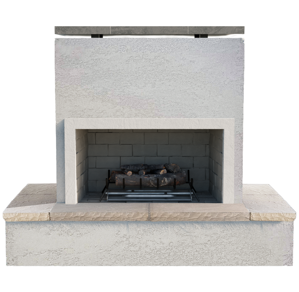 Cal Flame SAHARA Modern Outdoor Gas Fireplace w/ Wrap-Around Mantel - manufacturer product image