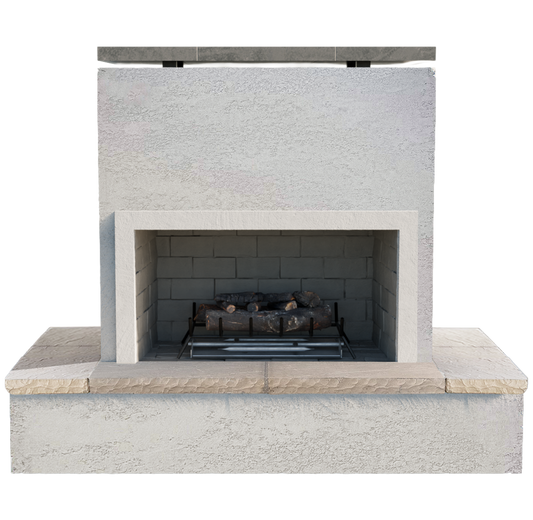 Cal Flame SAHARA Modern Outdoor Gas Fireplace w/ Wrap-Around Mantel - manufacturer product image