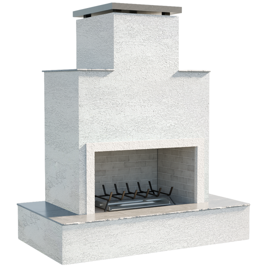 Cal Flame Tahiti – Contemporary Outdoor Gas Fireplace W/ Bottom Wrap-Around Mantel - manufacturer product image