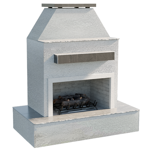 Cal Flame Key West – Modern Outdoor Gas Fireplace w/ Wrap-Around Mantel - manufacturer product image