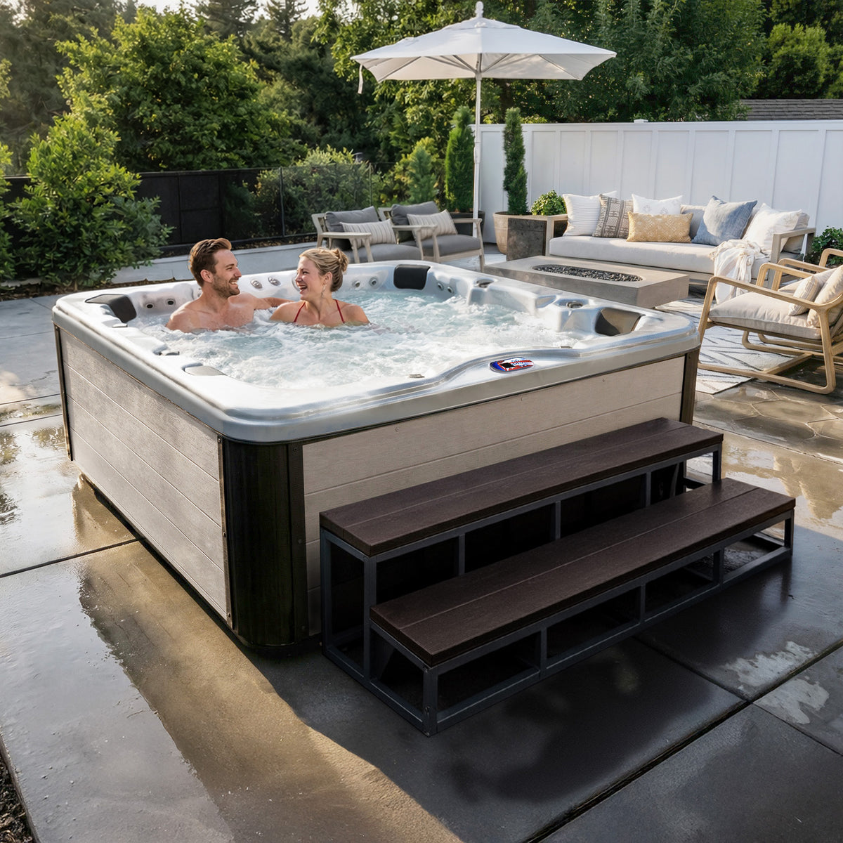 American Spas AMZ772B Bench Hot Tub - manufacturer product image