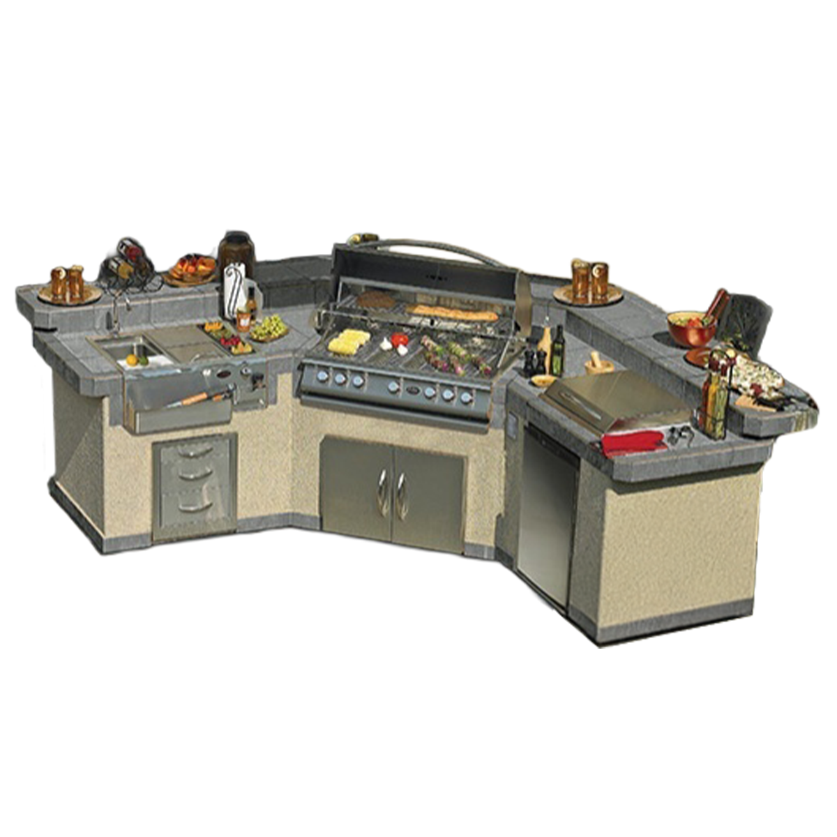 Cal Flame Laguna Q Outdoor Kitchen Island - manufacturer product image