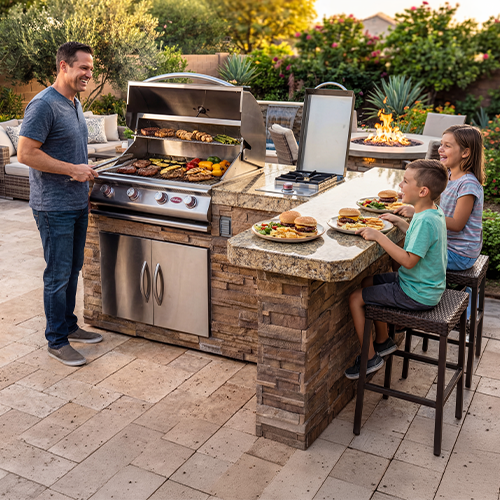 Cal Flame Malibu Q Outdoor Kitchen Island - manufacturer product image